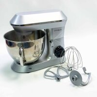 Pastry Chef, DOBBOR SM-1553 1500W Food Mixer with Whisk, Beater, Hook, Stainless Steel Bowl, 7 Speeds, Low Noise Electric Pastry, Dishwasher Safe (Silver)