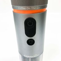 CONQUECO Kaffeemaschine Auto Espressomaschine 12v: Tragbare Akku Espresso Maker für Camping Reise - Mini Mobile kapselmaschine Unterwegs fur Wohnmobil Lkw - NS Kapsel Kompatibel (Silber)