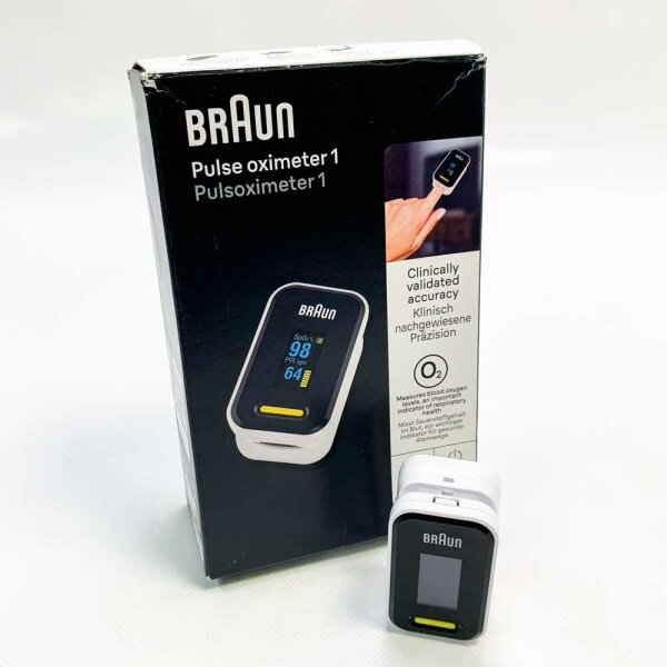 Braun Pulsoximeter 1- YK-81CEU, Einfaches Design - Rotierendes Display mit Hintergrundbeleuchtung