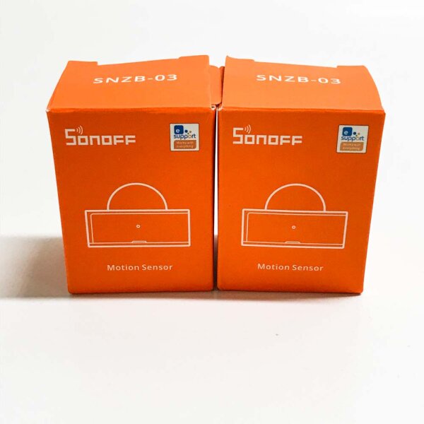 ZigBee motion sensor SONOFF SNZB-03 2PCS, wireless motion detector. You receive alarms or it triggers lights to switch on, SONOFF ZBBridge required, batteries are included