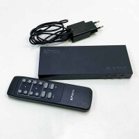HDMI Matrix 4x2 4K 60Hz, PORTTA N2MT42AX HDMI Switch Splitter 4 in 2 Out with Toslink 3.5mm Audio Extractor ARC 16 EDID Modes 4K Downscale, and IR Remote Control Supports HDMI 2.0b HDCP 2.3/2.2 HDR 3D CEC