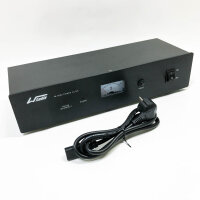 WAudio W-6000B HiFi-Netzfilter – 7 Mehrfachsteckdosen mit Spannungsmesser, Überspannungsschutz und Phasenlicht (schwarz)