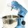 Vezzio Planetenmixer, Elektromixer, 1500 W, 10-Gang-Küchenmaschine mit 8,5-Liter-Edelstahlschüssel, Rührbesen, Schneebesen, Knethaken (blau)