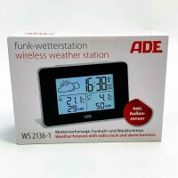 ADE WS 2136-1 Digital Weather Station Radio with Outdoor...