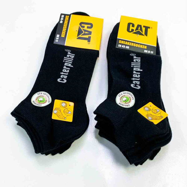 10 Paar CAT Caterpillar Sneakersocken, Schwarz, Größe 43-46