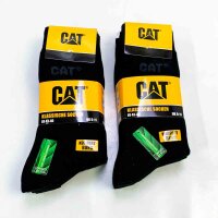 10 Paar CAT Caterpillar klassische Socken, Schwarz, Größe 43-46