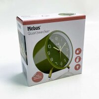 Mebus H1020 quartz alarm clock with lighting, green