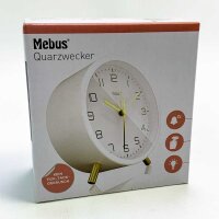 Mebus H1020 quartz alarm clock with lighting, white