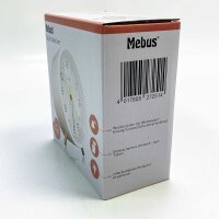 Mebus H1020 Quarzwecker mit Beleuchtung, Weiss