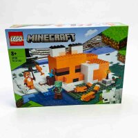 LEGO Minecraft The Fox Lodge, toy for boys and girls aged 8 and up with figures of drowned zombie and animals, childrens toy 21178