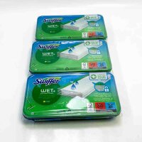 Swiffer Wet+ Wet Wipes, 3 Units (10 x 3), 30 Cleaning Cloths, for Swiffer Broom, Dust Catcher, Cleaning Cloth Keeps Dust and Dirt, Lemon