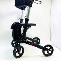 Dunimed SC5025A Lightweight Foldable Rollator - Easy to Fold for Car Trunk Travel - Height Adjustable - Includes Practical Bag Under the Seat - Walking Stroller - Walking Aid - Walking Aid - Black