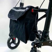 Dunimed SC5025A Leichtgewicht Faltbarer Rollator - Einfach Faltbar für Kofferraum klappbar Reise - Höhe verstellbar - Inklusive praktischer Tasche unter dem Sitz - Gehwagen - Laufhilfe - Gehhilfe - Schwarz