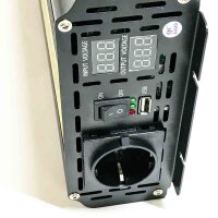 Wechselrichter 12V auf 230V Reine Sinuswelle Spannungswandler, für Zuhause, Wohnmobil, LKW,mit eingebautem 5V/2.1A USB-Anschluss (2000w)