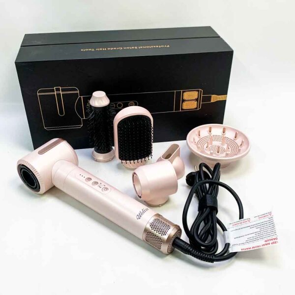 Airstyler hot air brush 8 in 1, UKLISS 1400W hairstyler hair dryer with round brush hair dryer blow dryer brush set, curling iron (left & right), 110,000 RPM motor ion hair dryer with diffuser