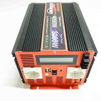 Inverter 12V to 230V 3000W/6000W Pure Sine Wave Voltage Converter with Remote Control, LED Display, EU AC Sockets, USB Port, Pure Sine Wave Inverter for Car, Caravan, Boat, Camping, Power Failure