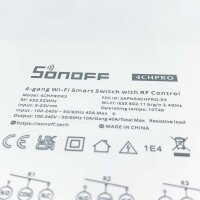 SONOFF 4CHPROR3 4-Gang Wi-Fi Smart Switch, Selbsthemmung,Verriegelung Und Inching-Modus,433MHz RF Remote Control,Ferngesteuertes Garagentor Und Rollläden, Funktioniert Mit Alexa, Google Home, IFTTT