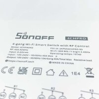 SONOFF 4CHPROR3 4-Gang Wi-Fi Smart Switch, Self-Locking, Locking and Inching Mode, 433MHz RF Remote Control, Remote Controlled Garage Door and Roller Shutters, Works with Alexa, Google Home, IFTTT