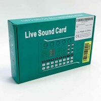 Live-Soundkarte und Audio-Interface mit DJ-Mixer-Effekten und Sprach-Wechsler, F998 Bluetooth Stereo Audio Mixer, für Live Youtube Streaming, PC, Aufnahmestudio und Gaming