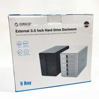 ORICO 5 Bay Festplattengehäuse, USB 3.0 zu SATA Revision 3.0 Externes HDD Gehäuse für 3,5 Zoll HDD/SSD Festplatten,Max 80TB(9558U3)