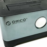 ORICO RGB Offline-Klon Festplatten Dockingstation USB C ,6Gbps Aluminium USB 3.2 Gen 2 Festplatten Adapter mit UASP für SATA 2,5/3,5 Zoll HDD mit 12V 3A Netzteil(5528C3-C)