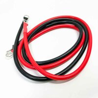 SHJOEE 2pcs 100cm 12V 24V battery cable copper cable copper power cable with ring eyelets 16mm² car battery cable car cable for example supply batteries and traction batteries 5AWG inverter cable