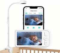 NETVUE Peekababy baby monitor with camera APP, baby monitor with 5" screen, 4-in-1 holder, video baby monitor with night vision, baby camera with crying/motion detection, sleep analysis, 2-way audio, VOX