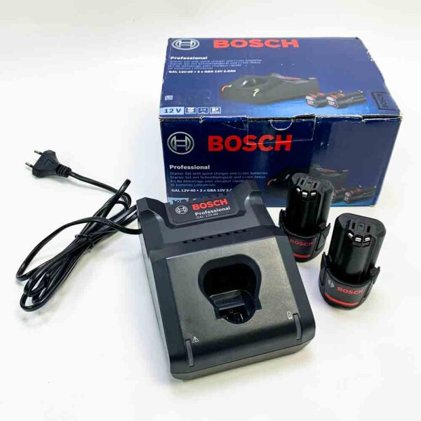 Bosch Professional 12V System Basisset (2 Akkus 2,0 Ah + Ladegerät GAL 12V-40, im Karton)