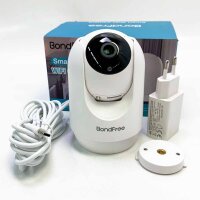 BondFree Überwachungskamera Innen 2K/3MP/4-Zoom, Babyfon Haustierkamera 2.4GHz WLAN Babyphone mit Kamera und App, Zwei-Wege-Audio & IR-Nachtsicht, Schrei- und Bewegungserkennung & Auto Tracking