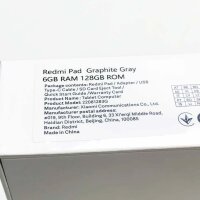 Xiaomi Redmi Pad 6GB+128GB Graphite Gray [26,95cm (10,61") LCD Display, Android 12, 8MP Hauptkamera]