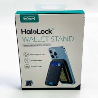 ESR HaloLock Vegan Leather Wallet Stand Compatible with MagSafe Wallet Adjustable Stand Compatible with iPhone 15/14/13/12 Series, Not Compatible with 13/12 Mini, Black Carbon Fiber