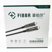 FIBBR Full-Featured Fiber Optic USB C to USB C Cable 15M, 10Gbps USB 3.2 GEN2 Video Cable for Long Distances with PD 60W for VR Headsets/AR, Webcam, Camera, Laptop, Mini PC and More