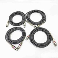 FIBBR XLR Kabel 5m-4 Pack, Mikrofonkabel Nylongeflecht XLR Stecker auf Buchse strapazierfähiges symmetrisches Mikrofonkabel kompatibel mit Vorverstärkern/Lautsprechersystemen und mehr