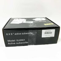 ISUDAR 9 Zoll schlanker Max 600W Subwoofer Aktiv Powered Untersitz-Auto Audio Subwoofer eingebautem Verstärker für Auto/LKW mit Fernbedienung niedrigen und hohen Eingangspegeln, Schwarz