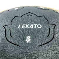 LEKATO 15 Notes 13 Inch C Major Handpan Tongue Drum, Tongue Drum for Healing Meditation Education, Steel Pan Disc Drum Percussion Instrument for Beginners - Navy Blue