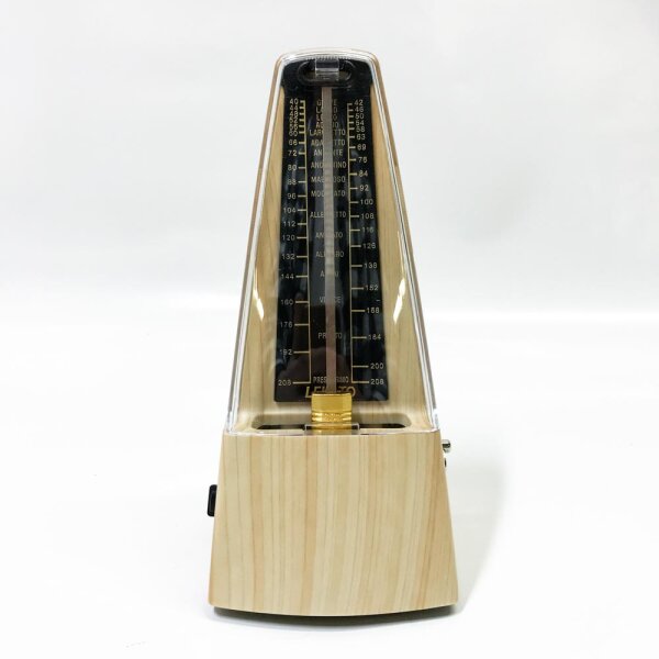Mechanical Metronome with Bell, LEKATO Universal Metronome for Piano, Guitar, Ukulele, Violin and Chromatics, Loud Sound, High Accuracy Track Beat and Tempo for Musicians Light Wood Color