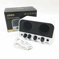 Mini Guitar Amplifier, LEKATO 5W Wireless Rechargeable Guitar Amplifier with CLEAN/OVERDRIVER Effects, Bluetooth 5.0 Portable Amplifier Ideal for Practicing/Performing in the Home (White)
