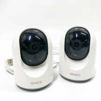 GNCC WLAN-Kamera für den Innenbereich, 1080P, 2-teilige Überwachungskamera, 360° drehbar, PTZ, Nachtsicht, automatische Bewegungsverfolgung und Alarmtöne (manuell nach oben und unten), P1-2