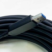 huaham Angled Fiber Optic USB A to USB C Cable 15m Long Distance Transmission Slim USB 3.1 Cable, AOC 10Gbps Ultra High Speed ​​USB Cable for VR, Xbox 360, Laptop etc