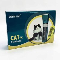 oneisall Schermaschine Katze Leise, Profi Haarschneidemaschine für langhaarkatzen, 5-Geschwindigkeiten Katzenrasierer mit LCD-Display, IPX6 Wasserdicht, Einfache Reinigung (Grün)