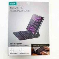 ESR Rebound Magnetic Keyboard Case (with minimal scratches), iPad keyboard compatible with iPad Pro 12.9 2022/2021, free-floating stand design, springy backlit keys, multi-touch trackpad, black