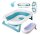 Large Foldable Baby Bathtub 55L with Pillow Ball Flushing Skull for Babies Foldable Bathtub for 0-6 Years Blue with Bath Seat Thermometer