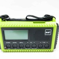 Kurbelradio DAB/UKW mit Akku 5000mAh, Tragbare Solar Radio mit LED Taschenlampe & Leselicht, DAB+ Baustellenradio RDS Funktion, Notfall Digital Radio SOS-Alarm für Wandern, Camping, Outdoor (Grün)