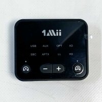 1Mii Bluetooth Transmitter B06T6 for TV Laptop Stereo Headphones Speakers, Bluetooth 5.2 Splitter with Low Latency, Dual Connection, Bluetooth Transmitter with Optical/USB/AUX/RCA Cable