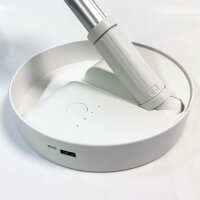 Lnicez Einziehbarer leiser Ventilator (bis zu 100 cm), USB-Ventilator 5 V/2 A, wiederaufladbarer Akku für tragbares Telefon 7200 mAh, tragbarer Ventilator, 4 weiße Vitesses