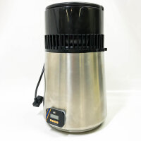 Hanchen Digitaler Wasserdestillierer, 1 l/h, destilliertes Wasserdestilliergerät, 750 W, Edelstahl mit Glaskaraffe, zeitgesteuerte Wasserdestilliergeräte