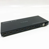 HDMI Multiviewer Switch 4x2 mit Pip, PORTTA Quad Multi-Viewer Seamless Switcher 4 in 2 Out mit Toslink, 3.5mm Audio Output Unterstützt 1080p, 6 Viewing Modes, Downscaler kompatibel mit PS4, PC, DVD