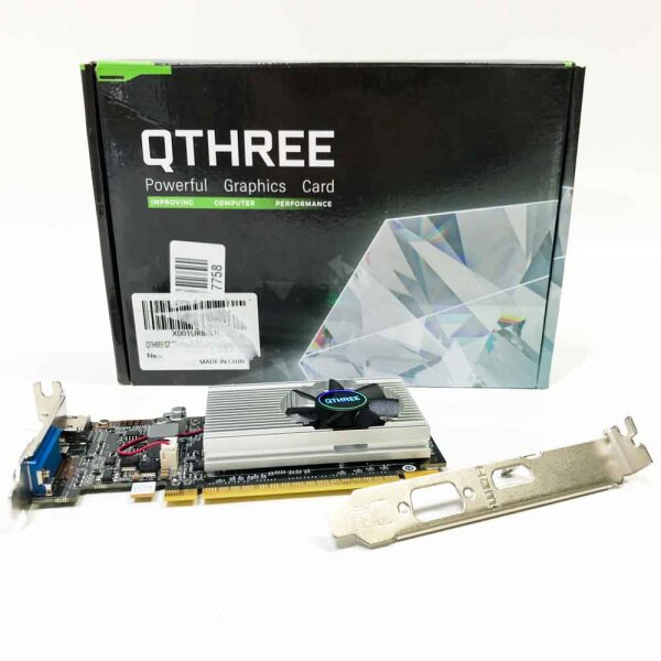 QTHREE Geforce GT 210 1G D3 64-bit graphics card, 1x HDMI, 1x VGA, low profile graphics cards, desktop graphics card for PC, PCI Express x16, DirectX 11