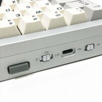 YUNZII AL66 Kabellose mechanische Tastatur, 65% Drehregler Aluminium Gaming Tastatur Bluetooth/2.4G/Wired Hot Swappable Switches, Dichtung montiert RGB Tastatur für Win/Mac(Milchschalter, Silber)