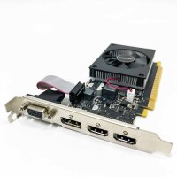 QTHREE GT 730 4G D3 graphics card, 2X HDMI, 1x DVI, 1x VGA, graphics cards for PC, GPU, for multiple monitors, for Win 7, 8, 10, 11, DirectX 11, 12